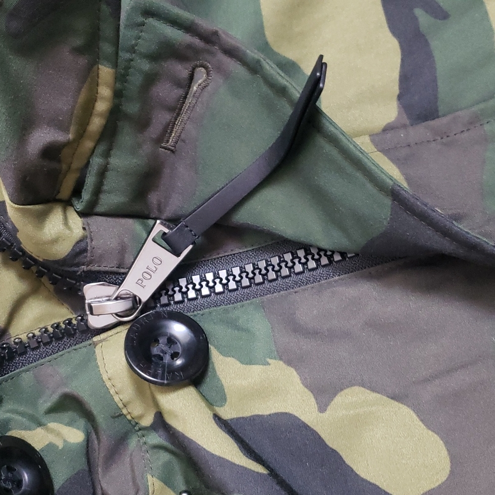 NWT Polo Ralph Lauren Green Camo Down Parka Coat Size L - Picture 9 of 13